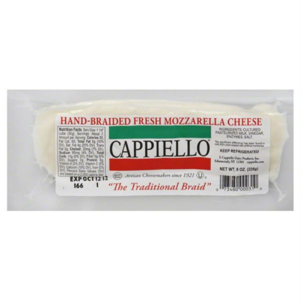 Cappiello Hand-Braided Fresh Mozzarella, 8 Oz (Pack of 6) Cheap