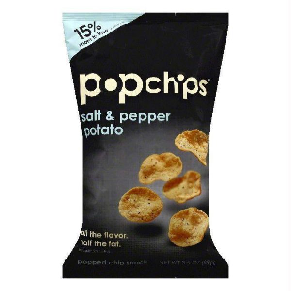 Popchips Salt & Pepper Potato Popped Chip Snack, 3.5 OZ (Pack of 12) Online Sale