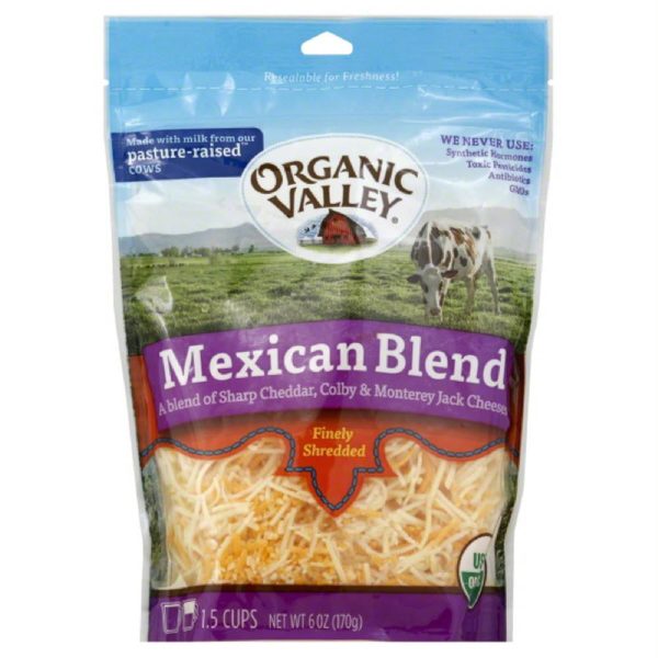 Organic Valley Mexican Blend Finely Shredded Cheese, 6 Oz (Pack of 12) Supply