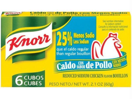 Knorr Hispanic Chicken Reduced Sodium Cubes Bouillon 6 Ct  (Pack of 24) Online