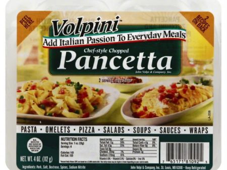 Volpini Chef-Style Chopped Pancetta, 4 Oz (Pack of 8) Discount