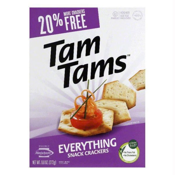 Manischewitz Everything Tam Tam Crackers, 9.6 OZ (Pack of 12) Sale