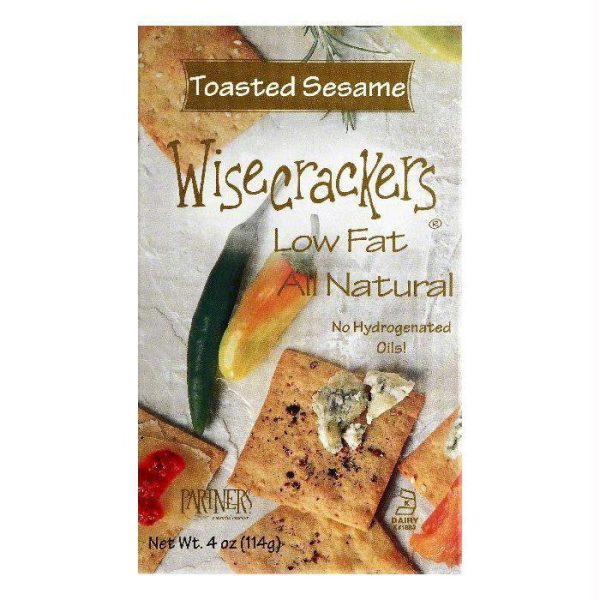 Partners Toasted Sesame Wisecrackers, 4 OZ (Pack of 6) For Sale