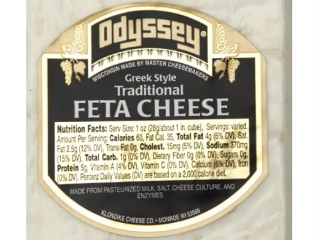 Odyssey Traditional Greek Style Feta Cheese, 8 Oz (Pack of 12) Online Hot Sale