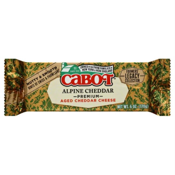 Cabot Alpine Cheddar Aged Cheese, 6 Oz (Pack of 12) Online Hot Sale