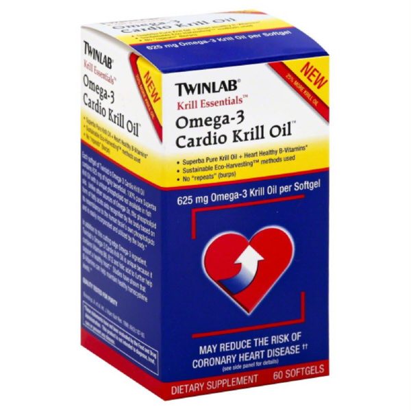 TwinLab 625 mg Omega-3 Cardio Krill Oil Softgels, 60 Sg Fashion