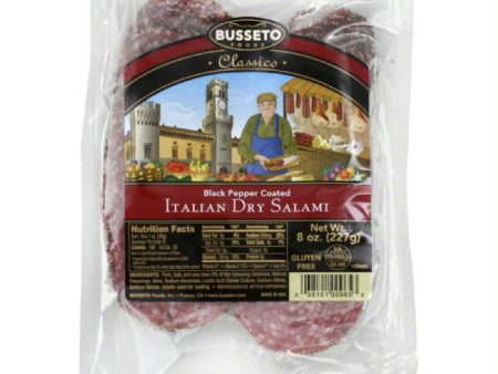 Busseto Black Pepper Coated Italian Dry Salami, 8 Oz (Pack of 12) Online Hot Sale