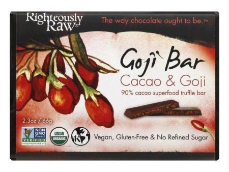 Righteously Raw Cacao & Goji Goji Bar, 2.3 OZ (Pack of 12) Discount