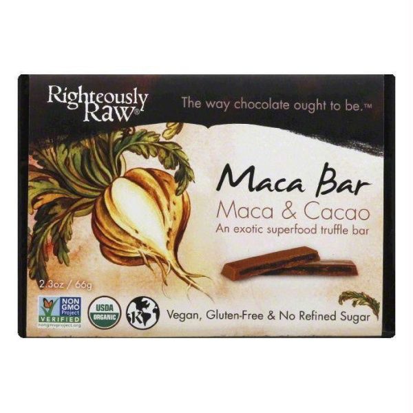 Righteously Raw Maca & Cacao Maca Bar, 2.3 OZ (Pack of 12) For Discount