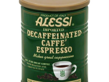 Alessi Decaffeinated Caffe Espresso 100% Pure Coffee, 8.8 Fo (Pack of 6) For Sale