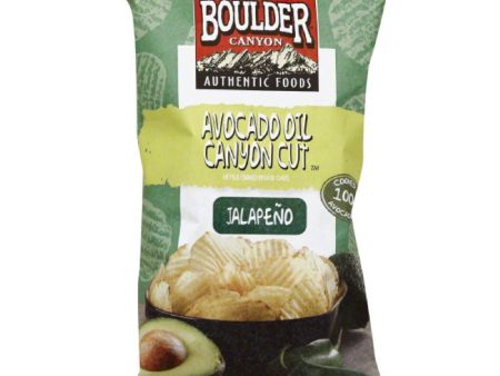 Boulder Canyon Jalapeno Avocado Oil Canyon Cut Kettle Cooked Potato Chips, 5.25 Oz (Pack of 12) Hot on Sale