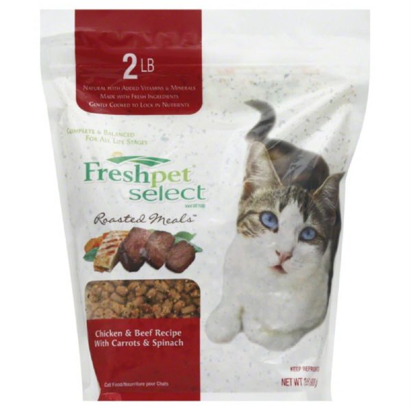 Freshpet Chicken & Beef Recipe with Carrots & Spinach Cat Food, 2 Lb (Pack of 4) For Cheap