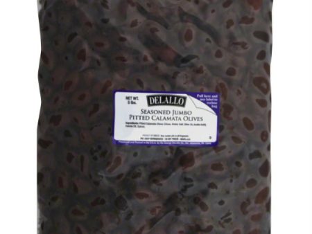 DeLallo Seasoned Jumbo Pitted Calamata Olives, 5 Lb (Pack of 2) Online Hot Sale