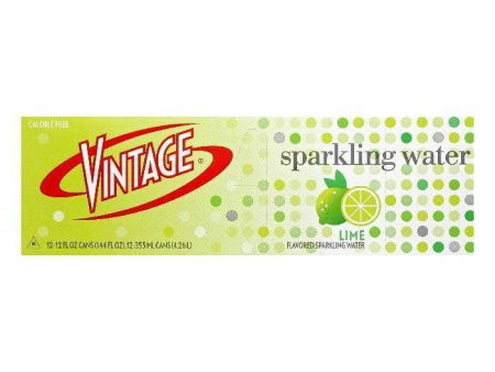 Vintage Lime Sparkling Water, 12 ea (Pack of 2) Cheap