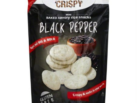 Rice Goes Crispy Mini Black Pepper Baked Savory Rice Snacks, 2 Oz (Pack of 6) Hot on Sale