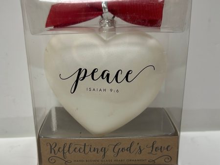 PEACE WHITE HEART ORNAMENT-8079 Sale