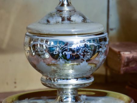 Antique French mercury glass sugar bowl Discount