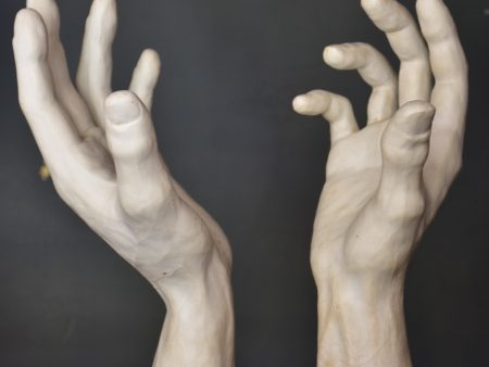 Porcelain sculpture by Albert Spinelli – pair of hands For Sale