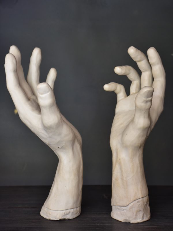 Porcelain sculpture by Albert Spinelli – pair of hands For Sale