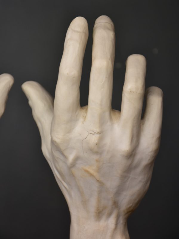 Porcelain sculpture by Albert Spinelli – pair of hands For Sale