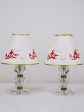 Pair of miniature mid-century table lamps with glass base Online