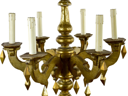 18th Century Italian chandelier - gold finish For Sale