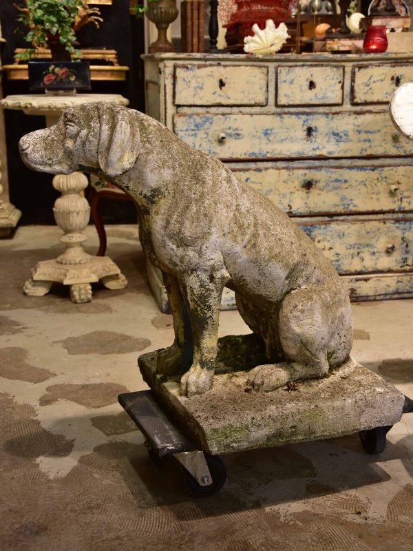 Pair of vintage French garden sculptures - dogs Supply