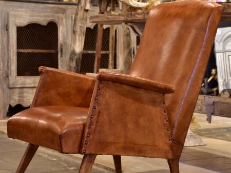 1960 s mid century modern French leather armchair Cheap