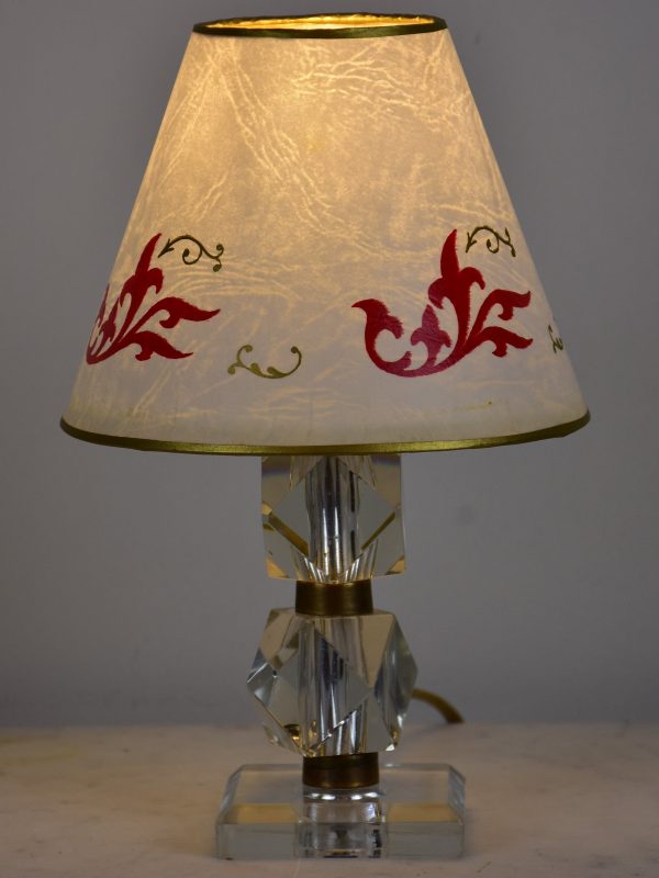 Pair of miniature mid-century table lamps with glass base Online