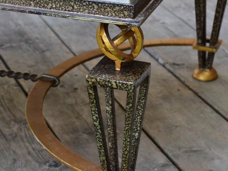 Large vintage Italian coffee table with marble marquetry Supply