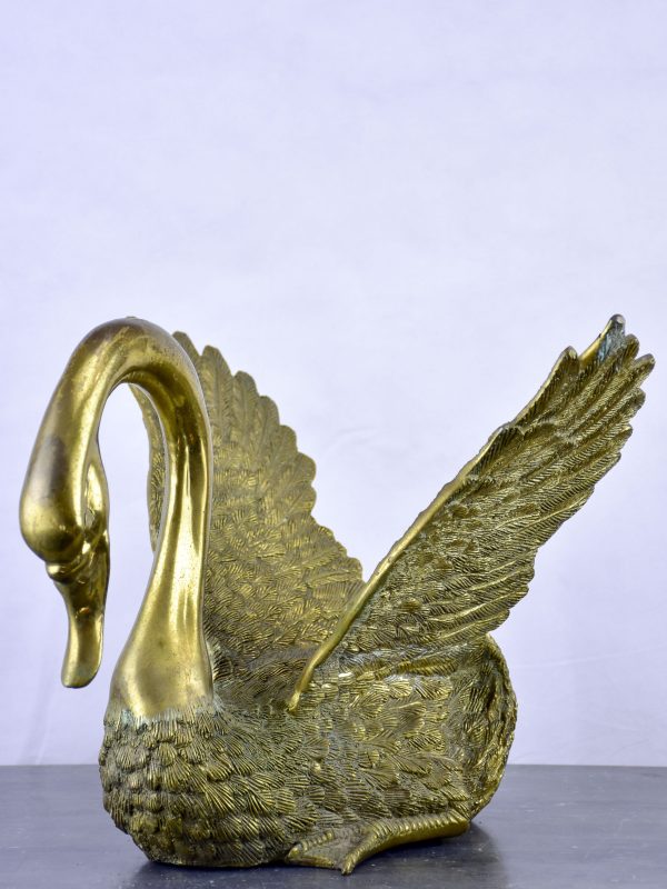 Vintage French sculpture of a golden swan Online