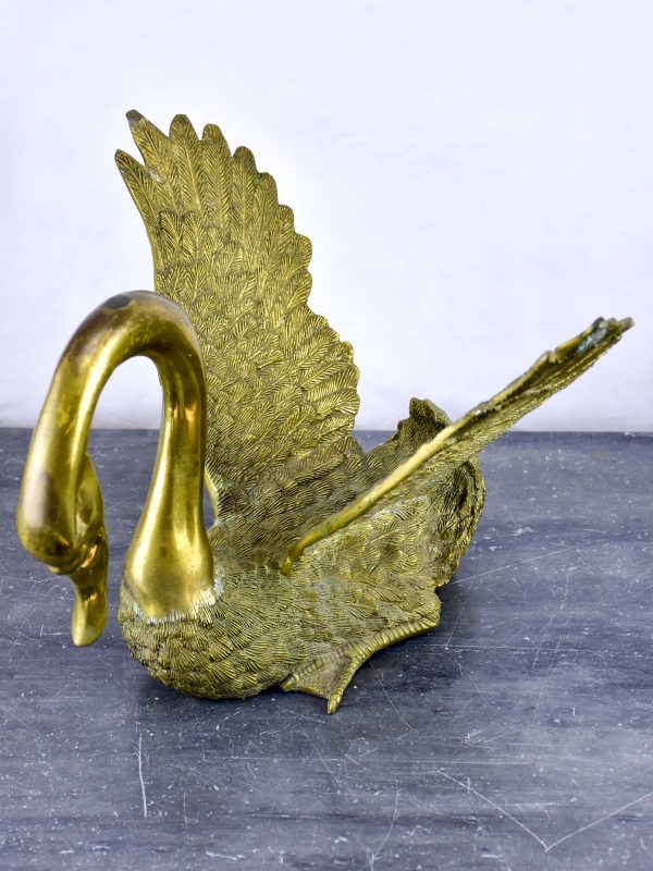 Vintage French sculpture of a golden swan Online