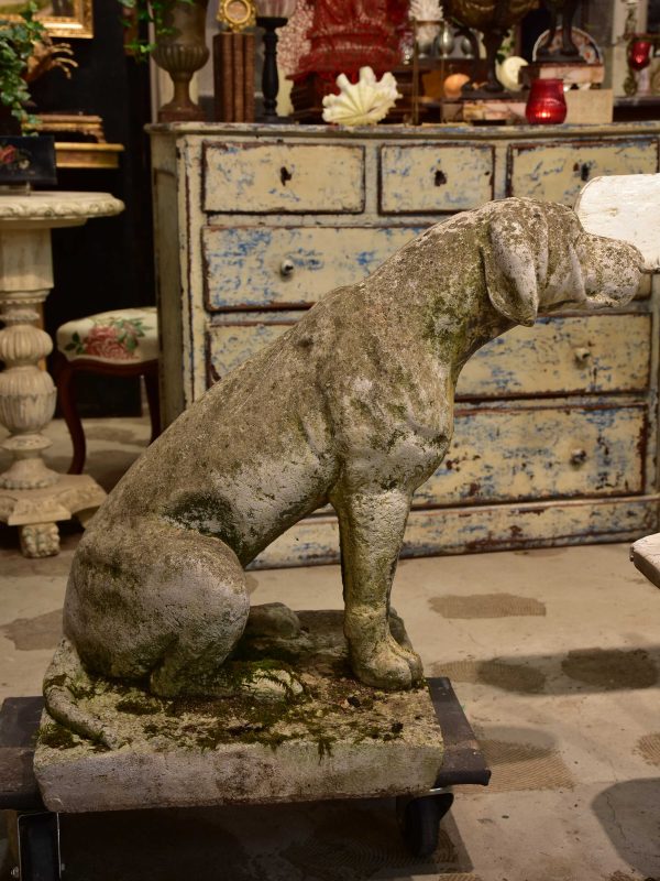 Pair of vintage French garden sculptures - dogs Supply