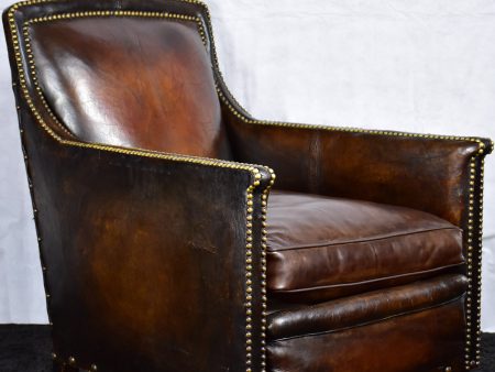 Vintage French leather club chair Sale