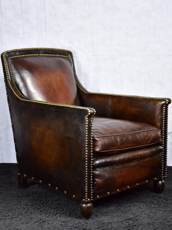 Vintage French leather club chair Sale