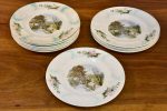 11 French faïence earthernware plates with country scene Cheap