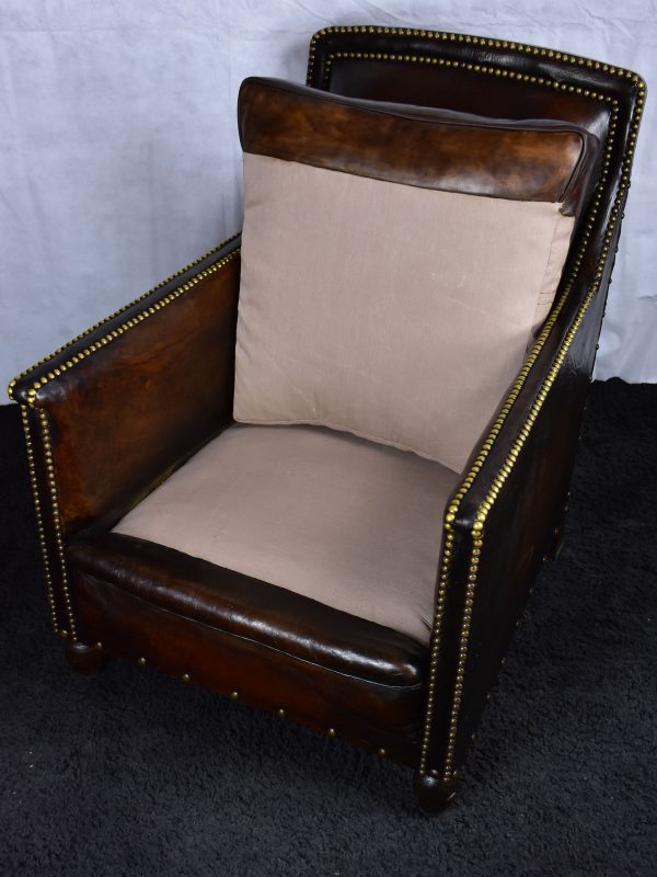 Vintage French leather club chair Sale