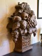 Large carved oak fruit basket from a 19th century boiserie For Cheap