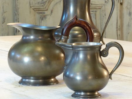 Three French pewter jugs – 1950’s Online now