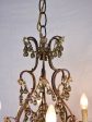 Antique Italian chandelier with glass pendants For Sale