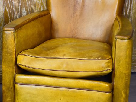 Pair of vintage French leather club chairs Online Hot Sale