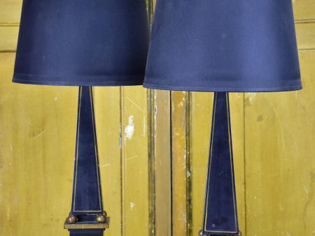 Pair of table lamps with obelisk bases For Discount