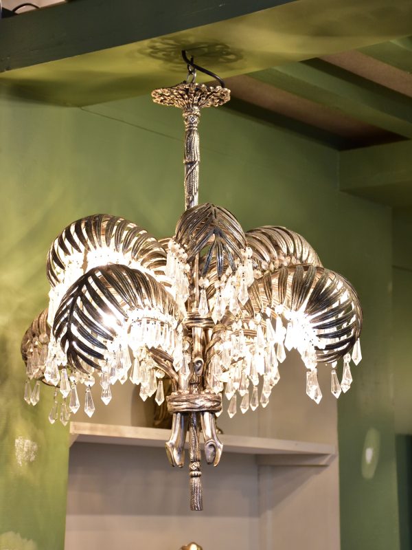 Joseph Hoffmann palm chandelier - silver For Sale