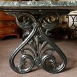 20th century French table in Cast Iron and Marble For Discount