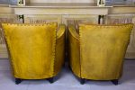 Pair of vintage French leather club chairs Online Hot Sale