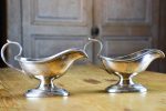 Two antique French sauce boats with monogram For Discount