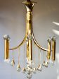 Brass and crystal Sciolari chandelier Supply