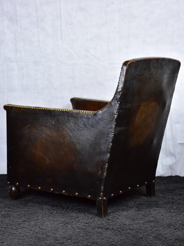 Vintage French leather club chair Sale