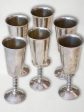 Six vintage pewter champagne glasses Supply