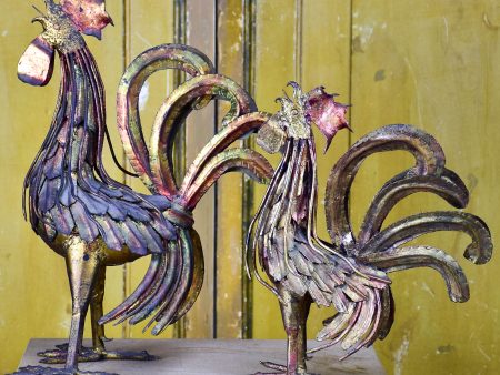 Two artisan-made French roosters - 1960 s For Sale